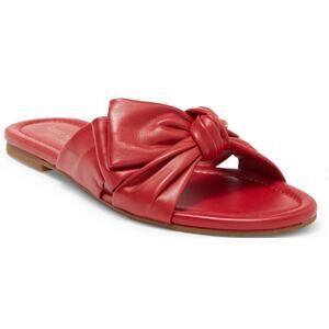 Kate Spade Womens Marcella Red Leather Slip On Slide Sandals Size 7.5 - New